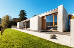 Concrete cladding in a modern house