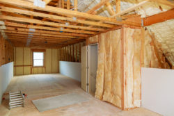 Insulation being built in a house for extreme winter or summer conditions