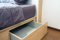 Platform bed with storage underneath