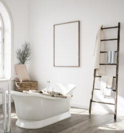 Repurposed Vintage Ladder used a beautiful towel rack