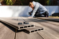 A durable vinyl material used as a decking material for home